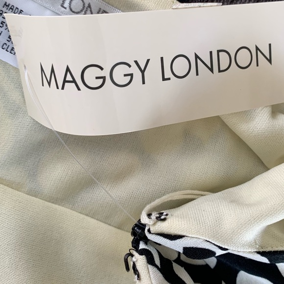 NWT Maggy London Black & White Sleveless Dress - Picture 9 of 12
